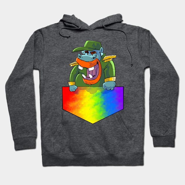 hippo island Hoodie by carrillo_art_studios